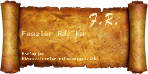 Feszler Réka névjegykártya
